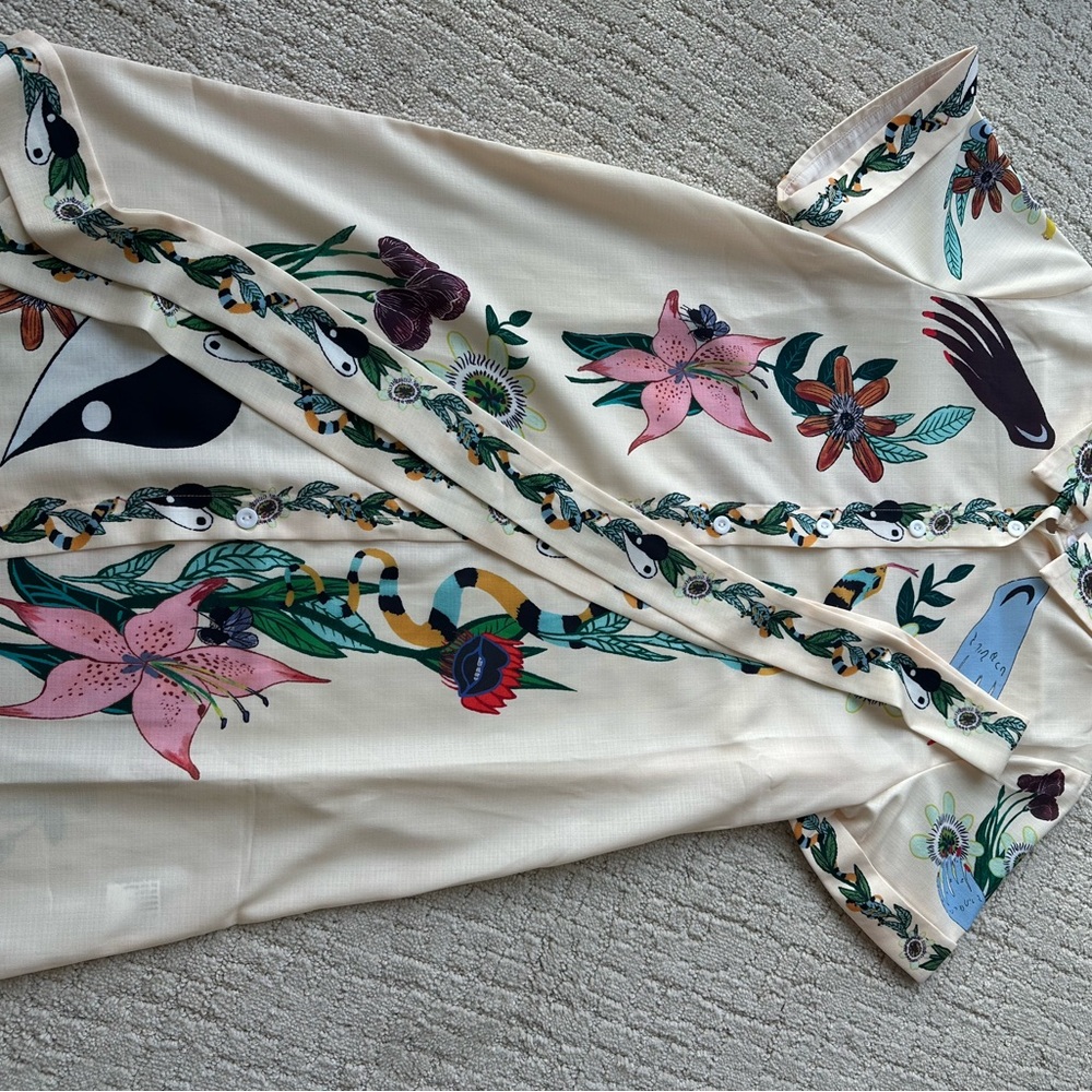 Commense Floral Print Mini Dress - Cream